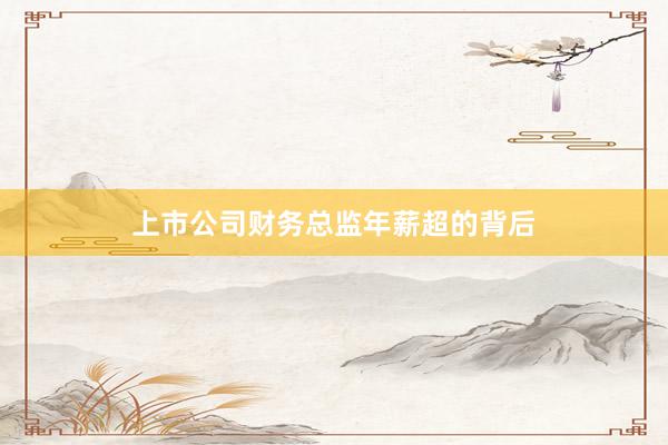 上市公司财务总监年薪超的背后